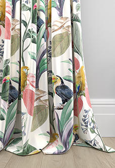 Parakeet Faux Silk, Fruit Punch - Made to Measure Curtain